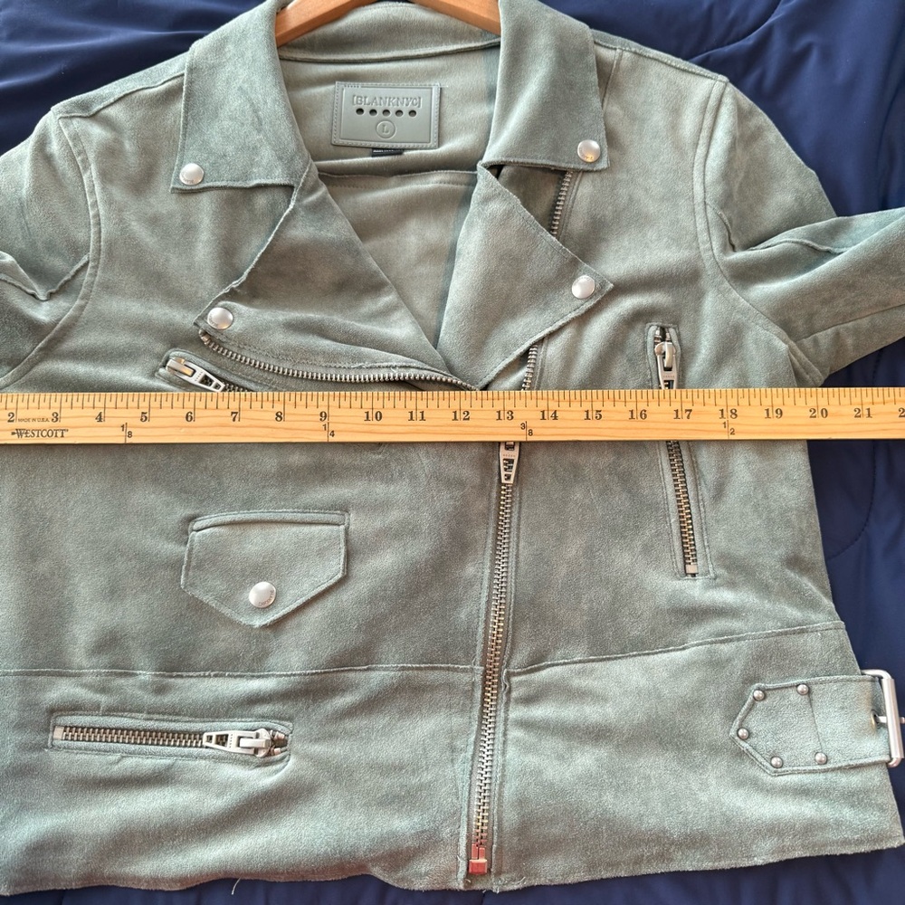 Blank NYC Suede Moto Jacket - Sage Green - Picture 7 of 10